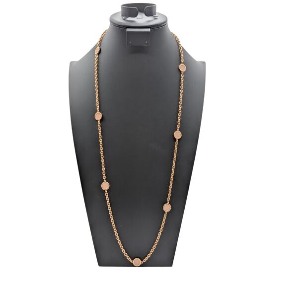 Michael Kors Resin Station Rose Tone Chain 36" Necklace - Picture 1 of 5
